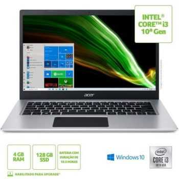 Notebook Acer Aspire 5 A514-53-32LB Intel Core I3 Windows 10 Home 4GB RAM 128GB SSD 14.0'