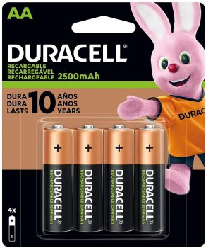 Pilha Recarregável AA/AAA Pequena DURACELL com 4 unidades, Duracell, pacote de 4