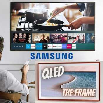 Samsung Smart TV 55" QLED 4K The Frame 2021 55LS03A Design Slim Suporte de Parede Slim Incluso Única Conexão Molduras customizáveis Modo Arte
