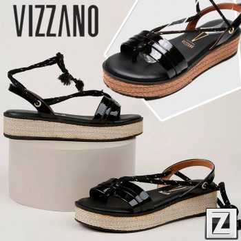 Sandália Vizzano Flatform Corda Amarração Feminina