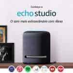 Smart Speaker Amazon com Áudio de Alta Fidelidade e Alexa Preto - Amazon Echo Studio