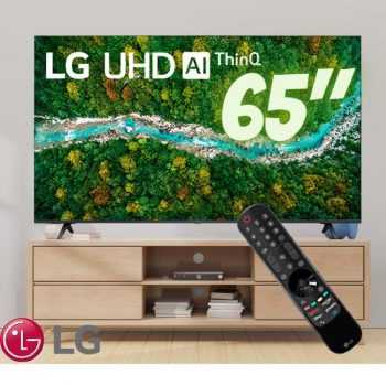 Smart TV LG LED 4K UHD 65" com Inteligência Artificial ThinQ, Smart Magic, Google Alexa e Wi-Fi - 65UP7750PSB