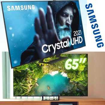 Smart TV Samsung 65 Crystal UHD 4K 65AU9000 Design Slim Som em Movimento Virtual Visual Sem Cabos