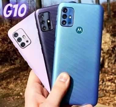 Smartphone Motorola Moto G10, Cinza Aurora, Tela 6.5", 64GB, Câmera Quádrupla 48MP+8 MP+2MP+2MP