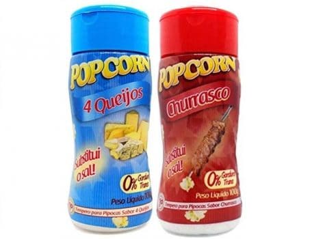 Temperos P/ Pipoca Popcorn Cx 24 Frascos. 12 Quatro Queijos - 12 Churrasco