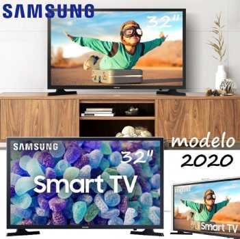Smart Tv Led 32'' Samsung Tizen Hd 32t4300 2020 - Wifi, Hdr Para Brilho E Contraste Com Plataforma Tizen 2 Hdmi 1 Usb - Preta