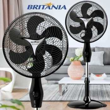 Ventilador Britânia, Coluna Mega turbo 30, 127V, Preto, 30cm, Hélice de 6 pás, 3 opções de Oscilação, Potência 75W