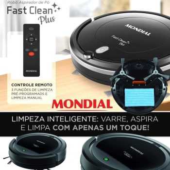 Aspirador de Pó Robô Pratic Clean Mondial Bivolt - RB-11, Cinza/Preto