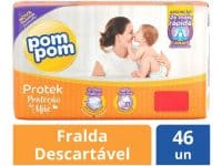 Fralda Pom Pom Protek Proteção de Mãe Mega - M 46 Unidades