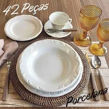 Aparelho de Jantar Chá Café Schmidt Porcelana Pomerode 42 Peças