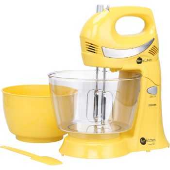 Batedeira Super Deli 350W 4 Velocidades + Função Pulsar Amarela – Fun Kitchen