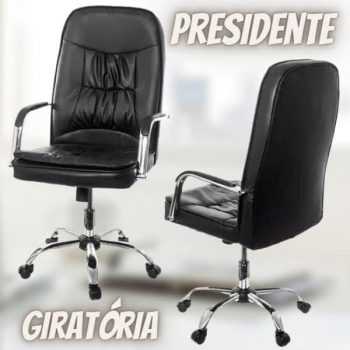 Cadeira de Escritório Presidente Giratória Preta - P-750 Prizi