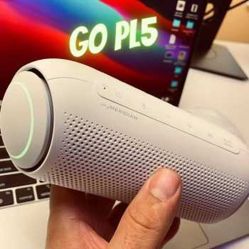 Caixa de Som Portátil LG Xboom Go PL5 Meridian, Bluetooth, Surround, 18 Horas Bateria, IPX5, Comando de Voz, Branco - 20W
