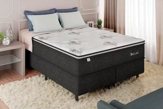 Cama Box Queen (Box + Colchão) Plumatex - Mola Ensacada 65cm de Altura Dallas