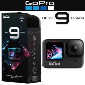 Câmera GoPro HERO9 Black à Prova D'água com LCD Frontal, Vídeo em 5K, Foto de 20 MP, Transmissão Ao Vivo em 1080p, Webcam, Hypersmooth 3.0