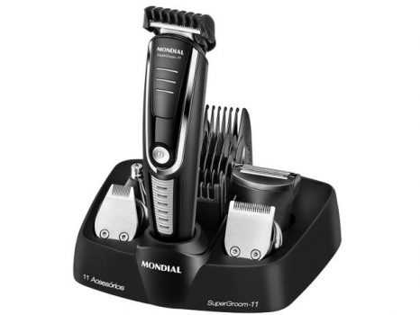 Aparador de Pelos Mondial, Super Groom - 11, Preto/Prata, Bivolt - BG-05