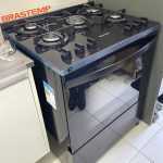 Fogão Brastemp 5 Bocas Preto Com Mesa de Vidro e Turbo Chama - BFS5VCE - BIVOLT