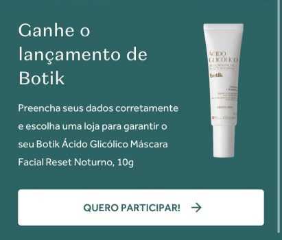 GANHE UMA AMOSTRA DO NOVO LANÇAMENTO DO O BOTICÁRIO