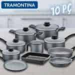 Jogo de Panelas Tramontina Turim Antiaderente Grafite - 10 Peças
