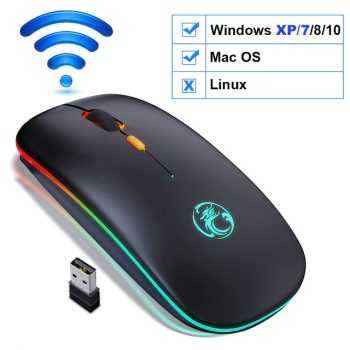 Mouse sem fio bluetooth rgb recarregável