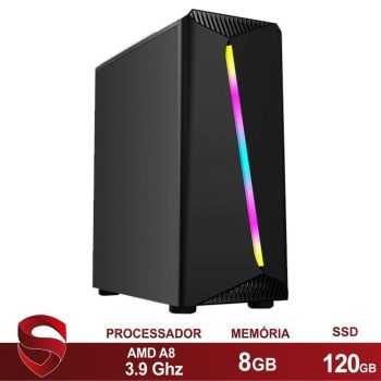 PC Gamer AMD A8 CPU 3.9Ghz 8GB (Placa de vídeo AMD Radeon HD 7560D) SSD 120GB Skill Casual