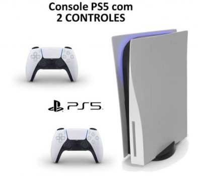 Kit Console Sony PlayStation 5 825GB SSD Branco + Controle sem fio Sony Dualsense PlayStation 5 PS5