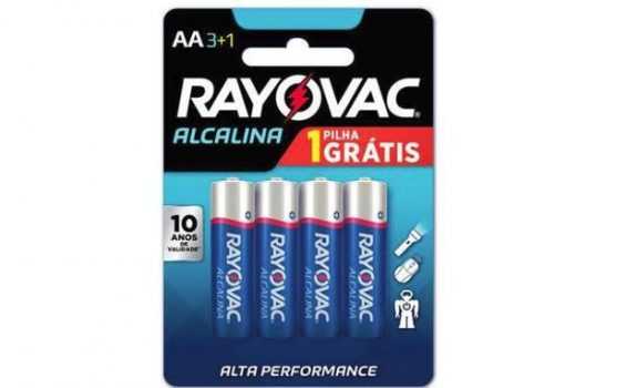 Pilha, Rayovac, 208013, Azul, Aa, Pequena, Pacote de 4