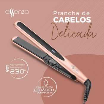 Prancha Modeladora Essenza com Duplo Revestimentos de Queratina Cerâmica e Seletor de Temperatura – EB053, Multilaser, EB053, Rosa