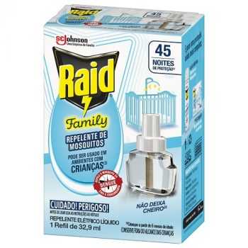 Repelente Líquido Elétrico Raid Kids 45 noites refil 32.9ml