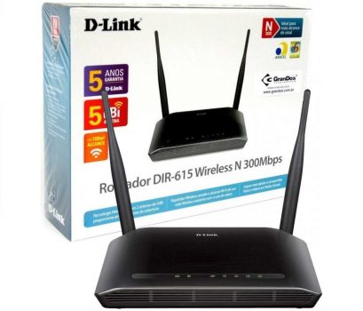 Roteador D-Link 300Mbps, Dual Antena 5dBi, IPv6, Modo Repetidor, Bivolt, Preto - DIR-615