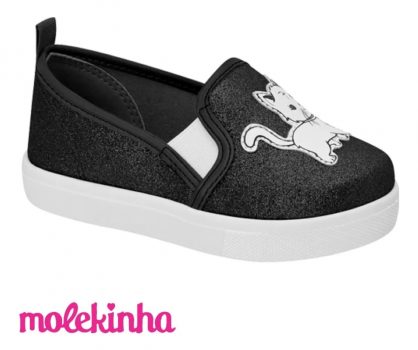 Slip On Bebê Molekinha Gatinha Glitter Feminino