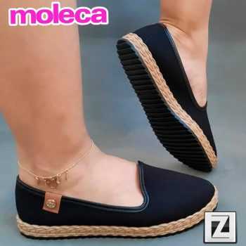 Slip On Moleca Trama Feminino - Preto  34 ao 39