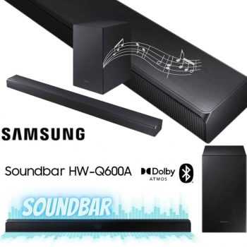 Soundbar Samsung Hw-Q600a Com 3.1.2 Canais Bluetooth Subwoofer Sem Fio Dolby Atmos E Acoustic Beam