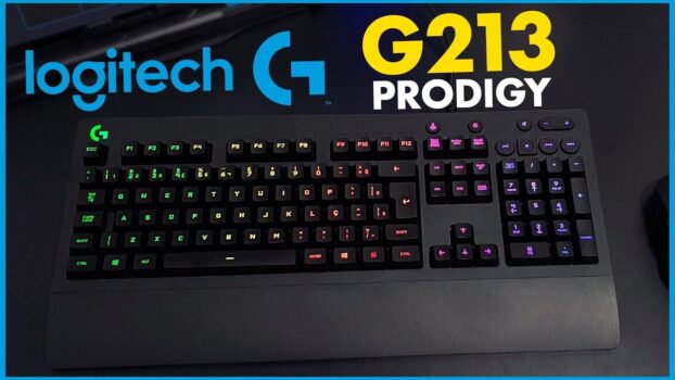 Teclado Gamer Logitech G213 com Layout ABNT2, RGB LIGHTSYNC, Controles de Mídia Dedicados, Design Durável e Resistente à Respingos