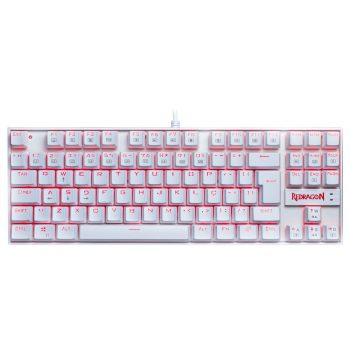 Teclado Mecânico Gamer Redragon Kumara K552W, LED, Switch Redragon MK2 Red, ABNT2, Branco - K552W-2 (RED)