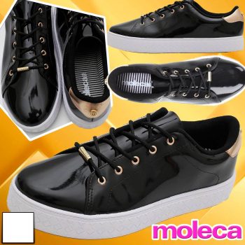 Tênis MOLECA Verniz Feminino  34 ao 39
