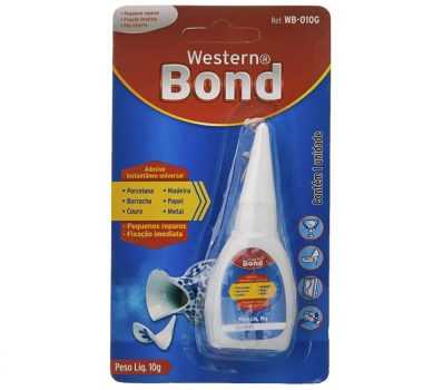 Western WB-010G Super Cola Bond Instantânea, Branco, 10 g