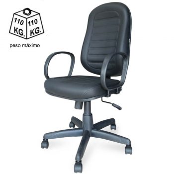Cadeira Presidente BAIXA COSTURADA - Braço Corsa - COR PRETA - MARTIFLEX - 30102