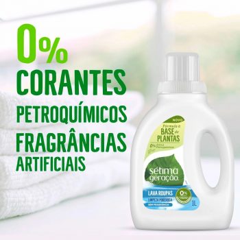 2 Un. Sabão Líquido Sétima Geração s/ Fragrância 1L
