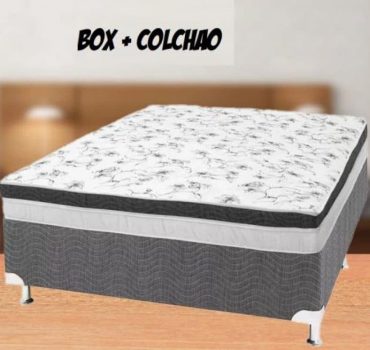 Cama Box Casal (Box + Colchão) Ortobom Mola - 20cm de Altura Physical Luna Silver