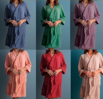 Roupão Atlântica Kimono de Microfibra Cipreste – Várias cores