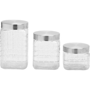 Conjunto De Potes De Vidro 3 Peças 550 Ml / 875 Ml / 1175 Ml - La Cuisine