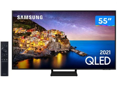 Smart TV 55” 4K QLED Samsung 55Q70A Wi-Fi - Som em Movimento Virtual Processador IA HDR