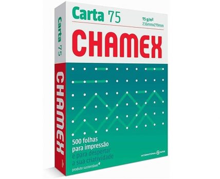 Chamex Papel Sulfite Carta 75, 216 x 279mm, 500 Folhas