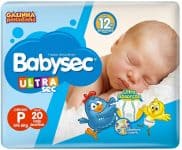 Fralda Babysec Ultrasec Galinha Pintadinha, Azul, P, 20 unidades