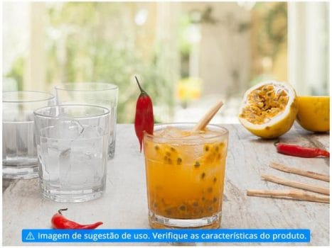Jogo de Copos de Vidro Whisky Cristalino 350ml - 4 Peças Double Old Fashioned