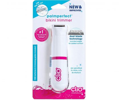 Aparador de biquíni Clio Palmperfect com lâminas duplas, remoção de cabelo para qualquer parte do corpo