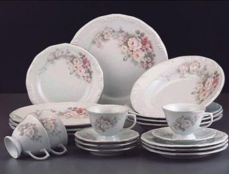 Aparelho de Jantar Chá Café Schmidt Porcelana Eterna 42 Peças