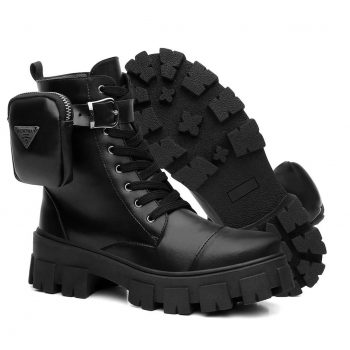 Bota Coturno Feminino Zíper Bolsinha Lateral Confortável