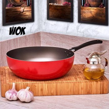 Brinox 7001/365 - Wok Garlic, 24cm, 2.3 Litros, Vermelho